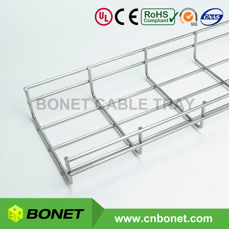 Wire mesh cable trays and stainless steel cable trays