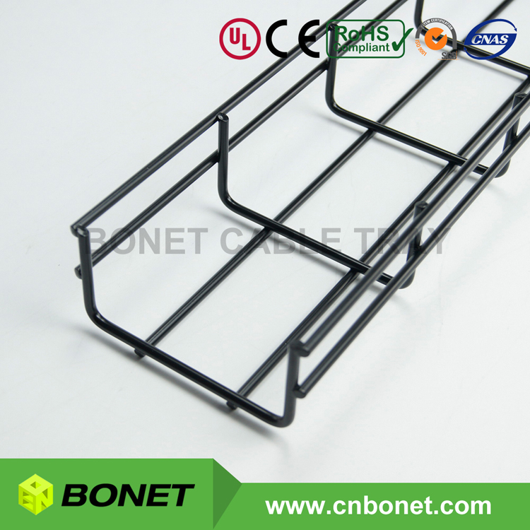 Black Painted Cable Basket Tray