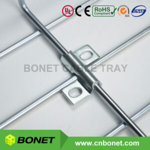 fix wire mesh cable tray on machine, wall, floor or other solid surface directly.