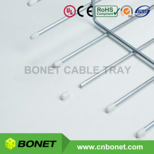 Rubber protecting cap for wire basket cable tray